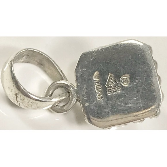 SILPADA S1211 VINTAGE STERLING 925 BUTTON PEARL BOX PENDANT - Picture 4 of 5